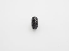 Load image into Gallery viewer, Black CZ Micro Pave On Black Rondelle Big Hole Spacer Beads, Cubic Zirconia Rondelle Spacer Beads, Pave Beads, 3x8/5x10mm, sku#C74