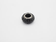 Load image into Gallery viewer, Black CZ Micro Pave On Black Rondelle Big Hole Spacer Beads, Cubic Zirconia Rondelle Spacer Beads, Pave Beads, 3x8/5x10mm, sku#C74