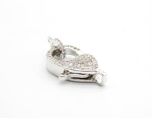 Load image into Gallery viewer, CZ Micro Pave Teardrop Lobster Claw Clasp, Cubic Zirconia Pave Lobster Clasp, Silver Black Rose Gold Plated,22x12mm, sku#H129