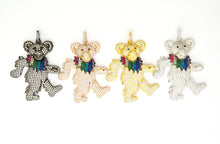 Load image into Gallery viewer, CZ Micro Pave Dancing Teddy Bear Pendant, F515