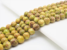 Load image into Gallery viewer, Smooth Round Africa Turquoise beads, 6mm/8mm/10mm/12mm Yellow Green Gemstone beads, AfricaTurquoise beads, 15.5inch strand, SKU#U267