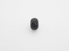 Load image into Gallery viewer, Black CZ Pave On Black Rondelle Big Hole Spacer Beads, Cubic Zirconia Rondelle Spacer Beads, Pave Beads,6x8/6x10mm, sku#C75