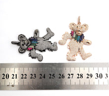 Load image into Gallery viewer, CZ Micro Pave Dancing Teddy Bear Pendant, F515