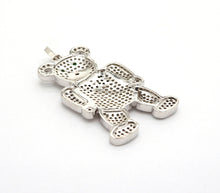 Load image into Gallery viewer, CZ Micro Pave Teddy Bear Pendant/Charm, Cubic Zirconia Focal Bear Pendant, Gold/Silver/Rose Gold/Black, 40mm, SKU#F516