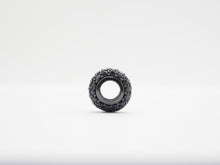 Load image into Gallery viewer, Black CZ Pave On Black Rondelle Big Hole Spacer Beads, Cubic Zirconia Rondelle Spacer Beads, Pave Beads,6x8/6x10mm, sku#C75