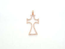 Load image into Gallery viewer, CZ Micro Pave Large Cross Pendant/Focal, Cubic Zirconia Paved Charm, Necklace Bracelet Charm Pendant, 25x44mm,sku#F523