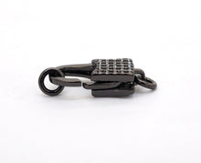Load image into Gallery viewer, CZ Micro Pave Square Lock Lobster Claw Clasp, Cubic Zirconia Clasp/Link Connector, 18x8mm, sku#H126