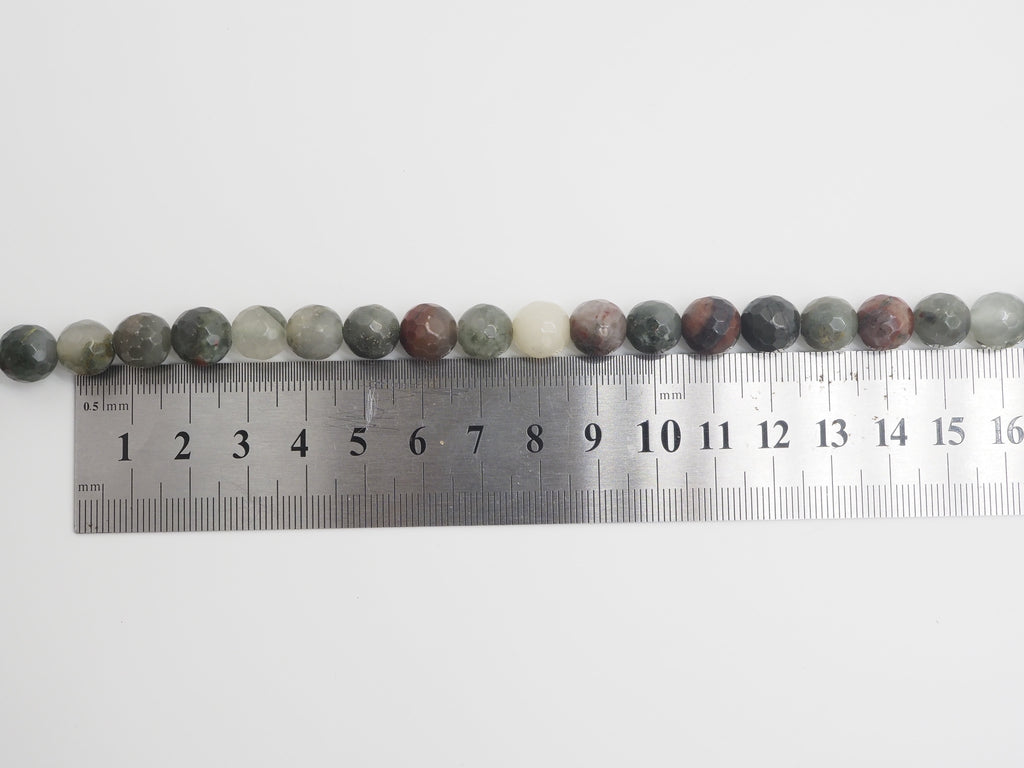 Natural Faceted Round Blood Stone beads