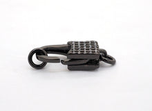 Load image into Gallery viewer, CZ Micro Pave Square Lock Lobster Claw Clasp, Cubic Zirconia Clasp/Link Connector, 18x8mm, sku#H126