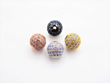Load image into Gallery viewer, CZ Micro Pave white Opal Round Ball Bead, Cubic Zirconia Pave Beads,  Pave Shamballa Ball beads, CZ Space Beads 8mm/10mm,sku#G409