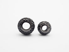 Load image into Gallery viewer, Black CZ Pave On Black Rondelle Big Hole Spacer Beads, Cubic Zirconia Rondelle Spacer Beads, Pave Beads,6x8/6x10mm, sku#C75