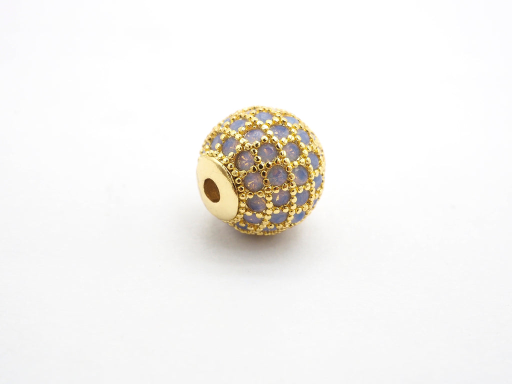 CZ Micro Pave white Opal Round Ball Bead, Cubic Zirconia Pave Beads,  Pave Shamballa Ball beads, CZ Space Beads 8mm/10mm,sku#G409