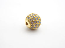 Load image into Gallery viewer, CZ Micro Pave white Opal Round Ball Bead, Cubic Zirconia Pave Beads,  Pave Shamballa Ball beads, CZ Space Beads 8mm/10mm,sku#G409