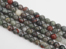 Load image into Gallery viewer, Natural Faceted Round Blood Stone beads