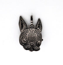 Load image into Gallery viewer, CZ Micro Pave Bunny Rabbit Head Charm Pendant, Cubic Zirconia Pendant, Gold/Silver/Rose Gold/Black, 28x20mm, SKU#F517