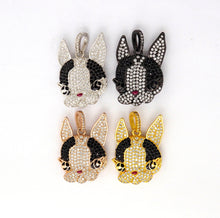 Load image into Gallery viewer, CZ Micro Pave Bunny Rabbit Head Charm Pendant, Cubic Zirconia Pendant, Gold/Silver/Rose Gold/Black, 28x20mm, SKU#F517