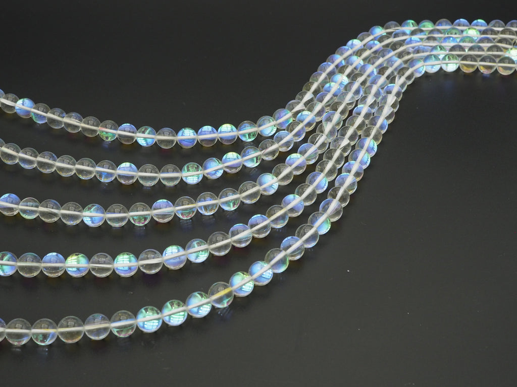 Beautiful Glossy Clear Spectrolite Quartz, Crystal Round bea