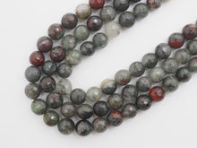 Load image into Gallery viewer, Natural Faceted Round Blood Stone beads