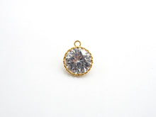 Load image into Gallery viewer, 14mm Micro Pave Round Shaped Pendant with Big Clear CZ, Black/Gold/Silver/Rose gold, Bridal Jewelry Charms, Wedding Jewelry Findings,sku#B85