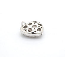 Load image into Gallery viewer, 15mm CZ Micro Pave Puffy Heart Charm/Pendant, CZ Pave Charm in Gold/Rose Gold/Silver/Black Finish, Pave Heart Beads, sku#F524