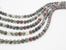 Load image into Gallery viewer, Natural Faceted Round Blood Stone beads