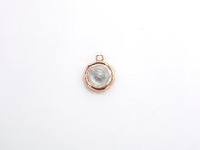 Load image into Gallery viewer, 14mm Micro Pave Round Shaped Pendant with Big Clear CZ, Black/Gold/Silver/Rose gold, Bridal Jewelry Charms, Wedding Jewelry Findings,sku#B85