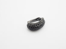 Load image into Gallery viewer, Black CZ Pave On Black Micro Pave Rhodium Plated Pendant Enhancer Bail with Latch-Back Closure, Pendant Enhancer,6x20x13mm, sku#C87