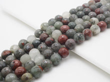 Load image into Gallery viewer, Natural Faceted Round Blood Stone beads