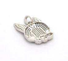 Load image into Gallery viewer, CZ Micro Pave Bunny Rabbit Head Charm Pendant, Cubic Zirconia Pendant, Gold/Silver/Rose Gold/Black, 28x20mm, SKU#F517