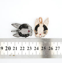 Load image into Gallery viewer, CZ Micro Pave Bunny Rabbit Head Charm Pendant, Cubic Zirconia Pendant, Gold/Silver/Rose Gold/Black, 28x20mm, SKU#F517