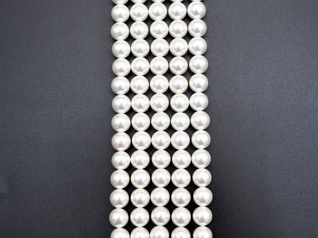 High Quality White Mother of Pearl Round Smooth Beads, Sku#U316