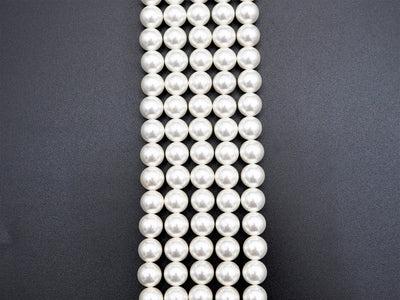 High Quality White Mother of Pearl Round Smooth Beads, Sku#U316