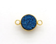 Load image into Gallery viewer, Gold/Silver Mystic Drusy Round Connector, sku#V24C