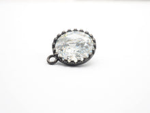 Load image into Gallery viewer, 14mm Micro Pave Round Shaped Pendant with Big Clear CZ, Black/Gold/Silver/Rose gold, Bridal Jewelry Charms, Wedding Jewelry Findings,sku#B85