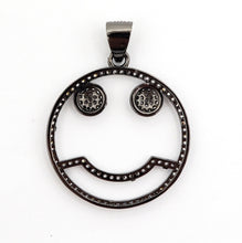 Load image into Gallery viewer, CZ Micro Pave Cute Face Round Pendant with bail, 30x27mm, Cubic Zirconia Round Pave Pendant Charm Beads, Pave Pendant, SKU#F500/F533