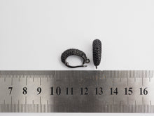 Load image into Gallery viewer, Black CZ Pave On Black Micro Pave Rhodium Plated Pendant Enhancer Bail with Latch-Back Closure, Pendant Enhancer,6x20x13mm, sku#C87