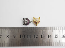 Load image into Gallery viewer, CZ Micro Pave Fuchsia Eye Fox Head Beads, Animal Beads, Cubic Zirconia Spacer Beads,11x13x7mm, sku#C88