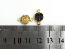 Load image into Gallery viewer, Gold/Silver Mystic Drusy Round Connector, sku#V24C