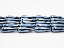 Load image into Gallery viewer, UNIQUE Silver Plated Black Onyx Faceted Teardrop Beads,10x30mm Gemstones Beads, Silver Black Teardrop Beads,15.5" Full Strand, SKU#S115