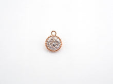Load image into Gallery viewer, 10mm Micro Pave Round Shaped Pendant with Big Clear CZ, Cubic Zirconia Pendant Charm,Black/Gold/Silver/Rose Gold, Bridal Jewelry, sku#B86