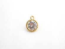 Load image into Gallery viewer, 10mm Micro Pave Round Shaped Pendant with Big Clear CZ, Cubic Zirconia Pendant Charm,Black/Gold/Silver/Rose Gold, Bridal Jewelry, sku#B86