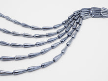 Load image into Gallery viewer, UNIQUE Silver Plated Black Onyx Faceted Teardrop Beads,10x30mm Gemstones Beads, Silver Black Teardrop Beads,15.5" Full Strand, SKU#S115