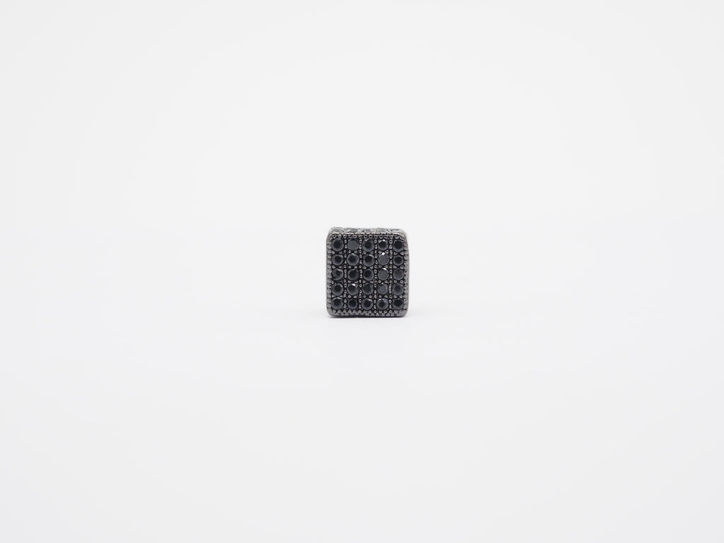 7mm Black CZ Pave On Black Big Hole Cube Spacer Micro Pave Beads, Cubic Zirconia Cube Space Beads, SKU#C77