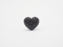 Load image into Gallery viewer, 15mm Black CZ Micro Pave Puffy Heart Beads, CZ Pave Heart Beads Charm, Cubic Zirconia Heart Space Beads, SKU#C78