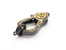 Load image into Gallery viewer, CZ Micro Pave Dual Color Lobster Claw Clasp/Link Connector, Pave Claw Clasp, Micro Pave Clasp, 14x27mm sku#H128