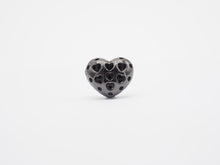 Load image into Gallery viewer, 15mm Black CZ Micro Pave Puffy Heart Beads, CZ Pave Heart Beads Charm, Cubic Zirconia Heart Space Beads, SKU#C78
