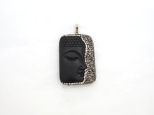 Load image into Gallery viewer, Rare Large Size Black Obsidian Buddha Head Pendant, Pave Crystal Rhinestone Encrusted Buddha Pendant,37x52x10mm,sku#V21