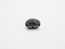 Load image into Gallery viewer, 15mm Black CZ Micro Pave Puffy Heart Beads, CZ Pave Heart Beads Charm, Cubic Zirconia Heart Space Beads, SKU#C78