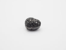 Load image into Gallery viewer, 15mm Black CZ Micro Pave Puffy Heart Beads, CZ Pave Heart Beads Charm, Cubic Zirconia Heart Space Beads, SKU#C78