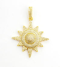 Load image into Gallery viewer, 3D CZ Micro Pave North Star Emblem Pendant/Charm,Cubic Zirco
